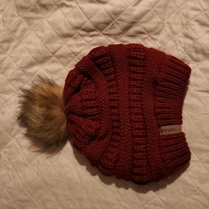 Furtalk Winter Slouchy Faux Fur PomPom Hat/Beanie